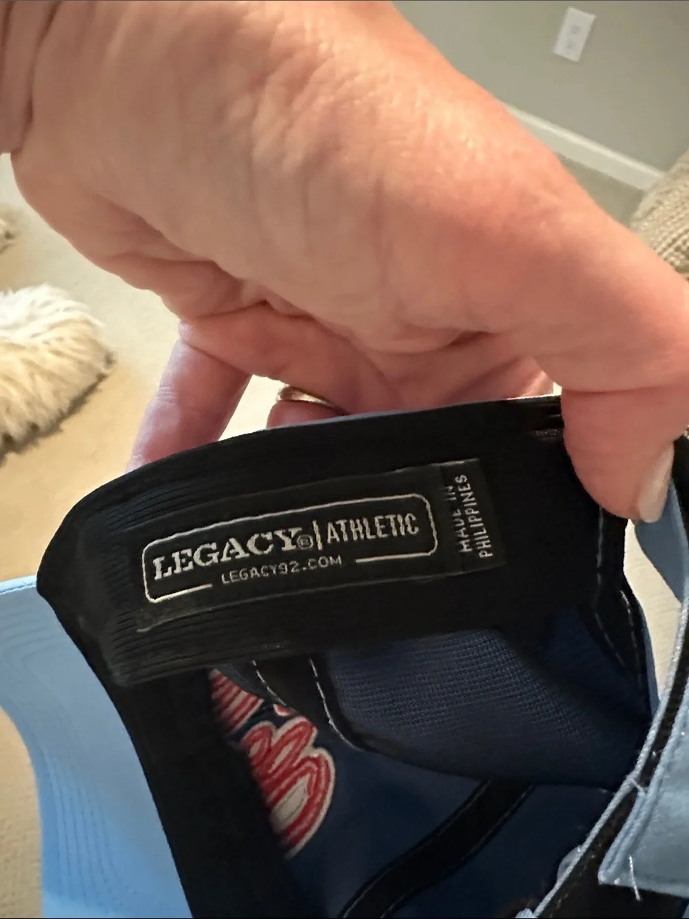 Legacy Ole Miss Light Blue Hat with Red Script - Picture 3 of 4